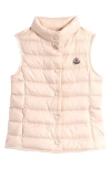 Moncler Girl's Liane Quilted Down Vest In Light Pink