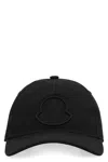 Moncler Logo Patch Baseball Cap In Black
