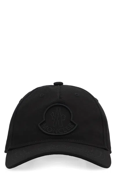Moncler Kids Logo Baseball Cap In Black