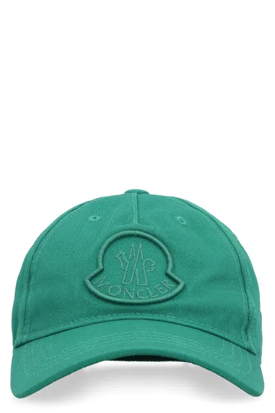 Moncler Kids Logo Baseball Cap In Green