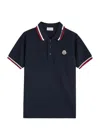Moncler Navy Cotton Polo Shirt In Navy