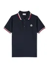 Moncler Navy Cotton Polo Shirt In Navy
