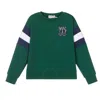 Moncler Kids Logo Embroidered Sweatshirt In Green