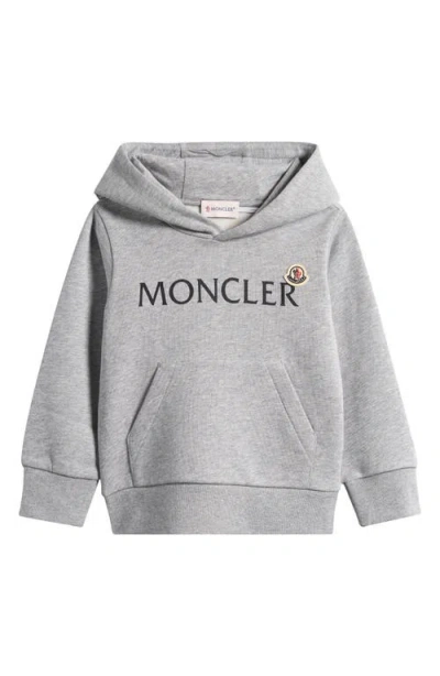 Moncler Kids' Logo Graphic Hoodie In Gray