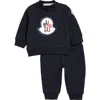 Moncler Kids' Logo Graphic Sweatshirt & Sweatpants Set In Navy