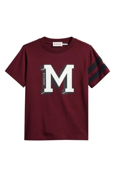 Moncler Kids' Logo Graphic T-shirt In Red