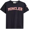 Moncler Logo Print Cotton T-shirt In Black
