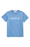 Moncler Kids' Logo Graphic T-shirt In Blue
