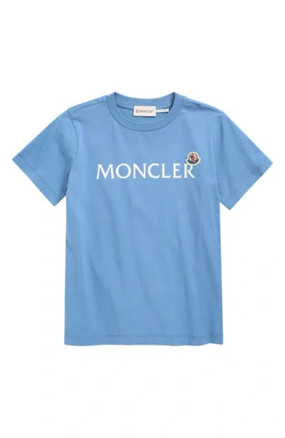 Moncler Kids' Logo Graphic T-shirt In Blue