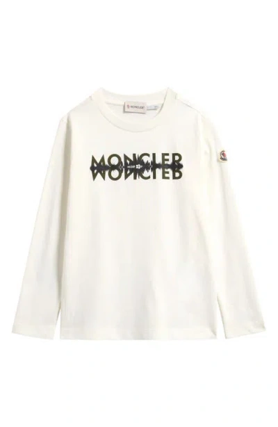 Moncler Kids' Logo Graphic T-shirt In White