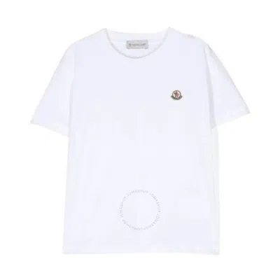 Moncler Kids Logo-patch Cotton T-shirt In White