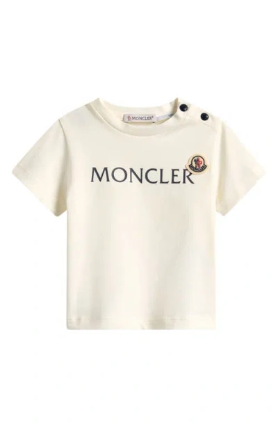 Moncler Kids' Logo Patch Graphic T-shirt In Neutral