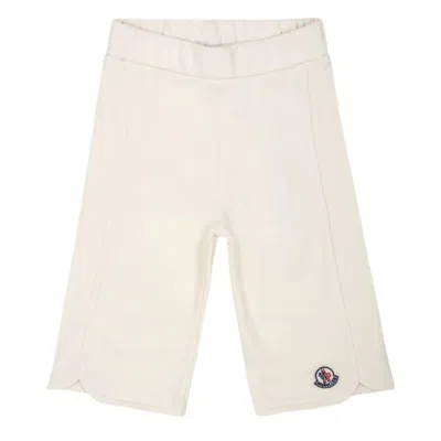 Moncler Kids Logo Patch Jersey Chinos In Neutral