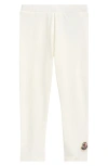 Moncler Kids' Logo Patch Leggings In White