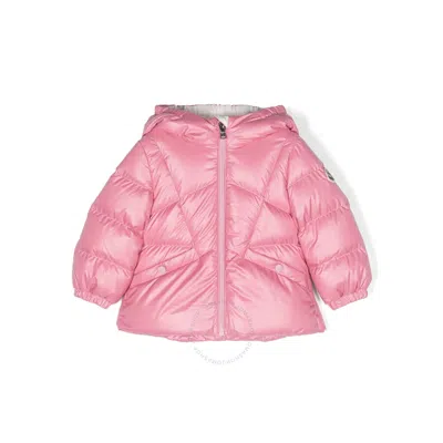 Moncler Kids Logo-patch Padded Jacket In Pink