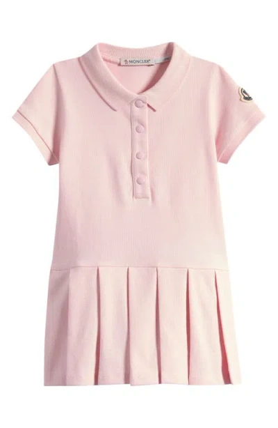 Moncler Kids' Logo Patch Piqué Polo Dress In Pink