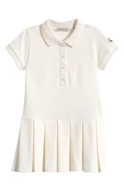 Moncler Kids' Logo Patch Piqué Polo Dress In Neutral