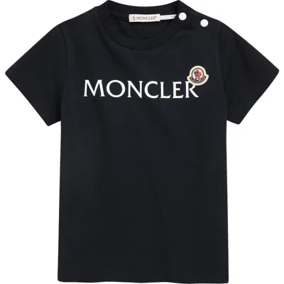 Moncler Kids' Logo Patch Short Sleeve T-shirt In Blue