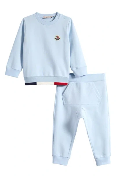 Moncler Kids' Logo Patch Sweatshirt & Joggers Set In Blue