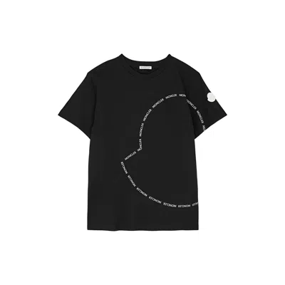 Moncler Kids Logo-print Cotton T-shirt (12-14 Years) In Black