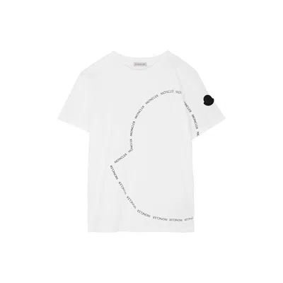 Moncler Kids Logo-print Cotton T-shirt (12-14 Years) In Gray