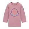 Moncler Kids Logo-print Long-sleeve T-shirt In Pink