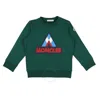 Moncler Kids Logo Printed Long Sleeve Sweatshirt In Green
