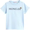 Moncler Kids' Logo Stretch Cotton Graphic T-shirt In Blue