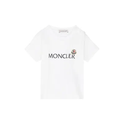 Moncler Kids Logo Stretch-cotton T-shirt In White
