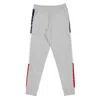 Moncler Kids Logo Stripe Cotton Sweatpants In Gray