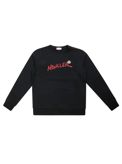 Moncler Kids' Logo Sweatshirt In Nero
