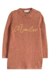 Moncler Kids' Logo Wool Sweater In Pink