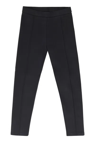 Moncler Kids Logo-patch Elasticated Waistband Leggings In Black