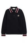 MONCLER MONCLER KIDS' LONG SLEEVE COTTON POLO