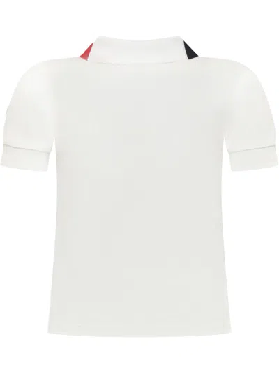 Moncler Kids Mini Classic Polo For Kids In Bianco