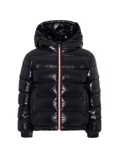 Moncler Kids Mini Down-filled Hooded Coat For Boys In Blu