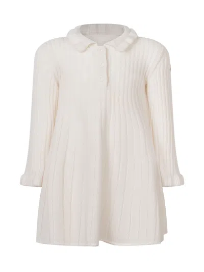 Moncler Kids Mini Dress For Girls In Neutral
