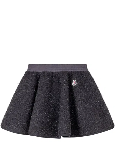 Moncler Kids Mini Flared Skirt For Kids In Nero