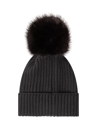 Moncler Kids Mini Hat For Cold Weather - Black In Nero