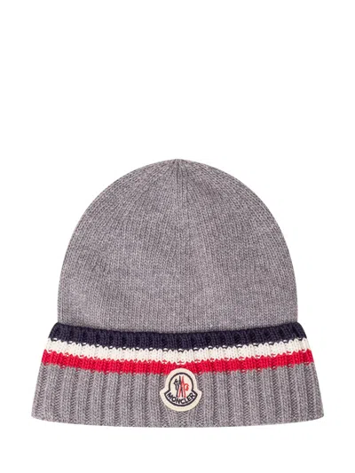 Moncler Kids Mini Hat For Fall & Winter In Nero