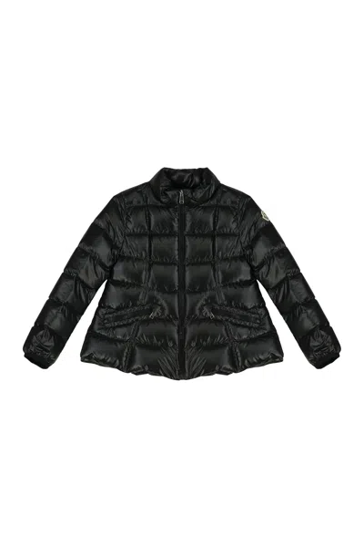 Moncler Kids Mini Hooded Full-zip Down Jacket For Girls In Black