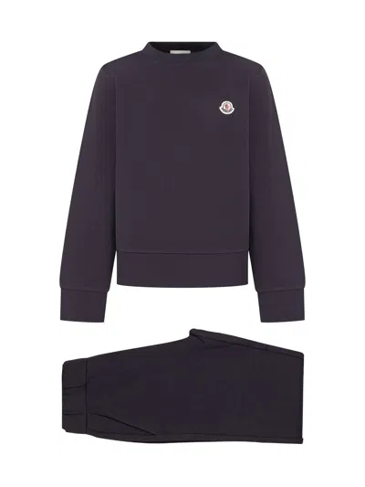 Moncler Kids Mini Knit Bodysuit In Blu