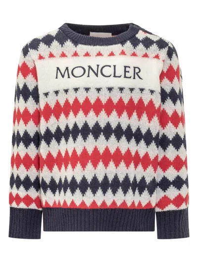 Moncler Kids Mini Knit Sweater For Kids In Bicolore