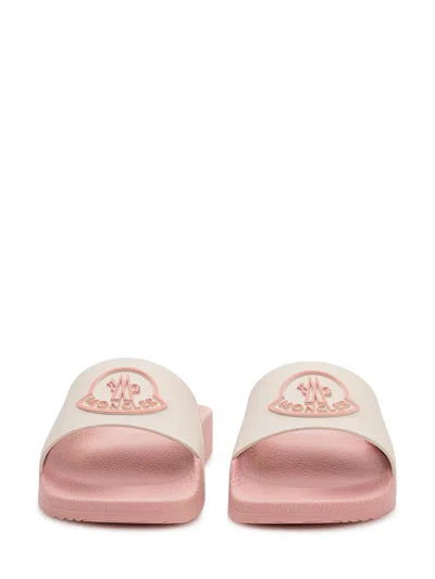 Moncler Kids Mini Logo Slide Sandals In Multi