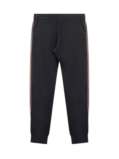 Moncler Kids Mini Logo Trousers For Kids In Blue
