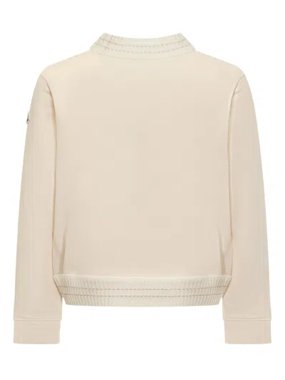 Moncler Kids Mini Luxe Sweatshirt For Kids In Bianco