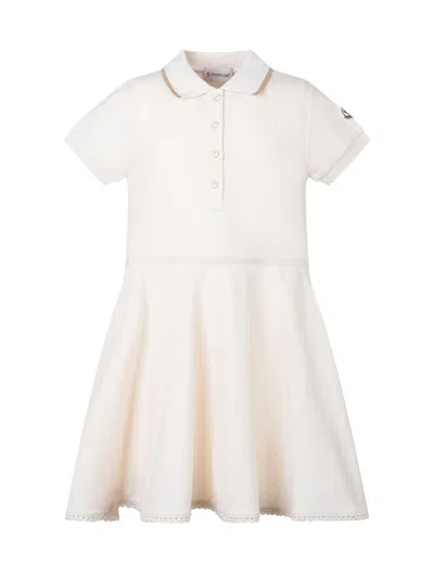 Moncler Kids Mini Polo Dress For Little Fashionistas In Crema