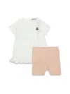 Moncler Polo Shirt Set With Bermuda Shorts In Multicolour
