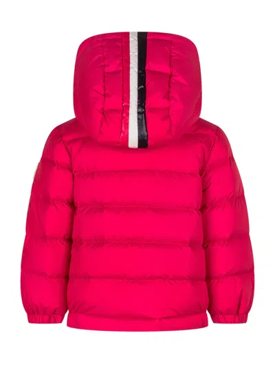 Moncler Kids Mini Puffer Coat With Hood For Kids In Rosso