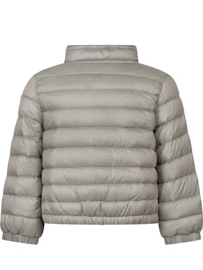 Moncler Kids Mini Puffer Jacket With Zip And Pockets In Verde Chiaro